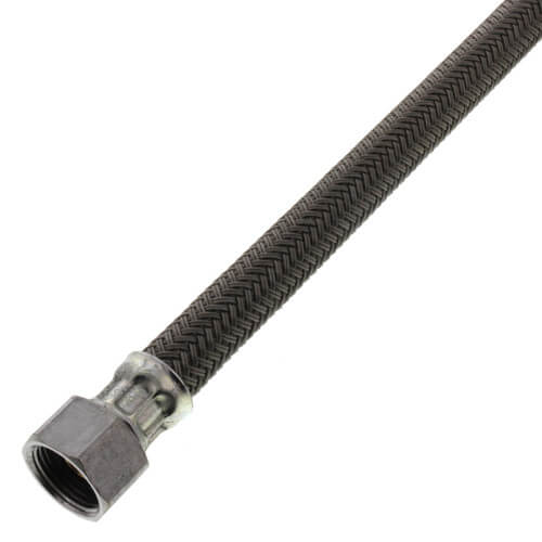 Main product image of 16" Polymer Coated Braided Hose Faucet Connector (1/2" Compression x 1/2" FIP)