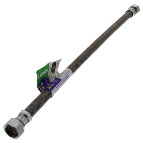 Main product image of 16" Polymer Coated Braided Hose Faucet Connector (1/2" Compression x 1/2" FIP)