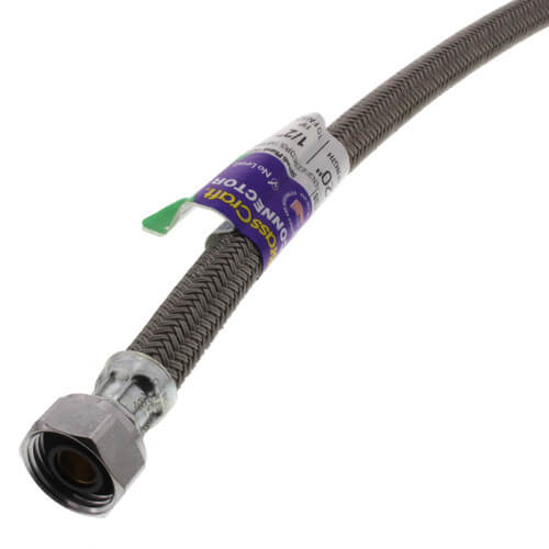 Main product image of 20" Polymer Coated Braided Hose Faucet Connector (1/2" Compression x 1/2" FIP)