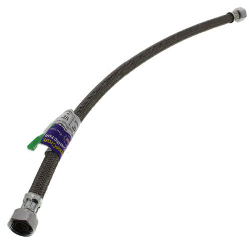 Main product image of 20" Polymer Coated Braided Hose Faucet Connector (1/2" Compression x 1/2" FIP)