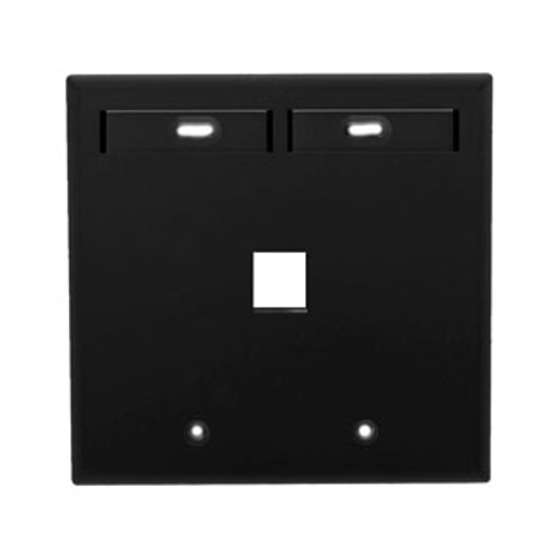Main product image of Dual-Gang Quickport, Wallplate w/ ID Windows, 1-port (Black)