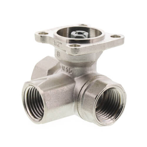 Main product image of 1/2" B3 Series, 3-Way Characterized Control Brass Valve w/ Chrome Plated Ball/Nickel Plated Stem (1.2 Cv)