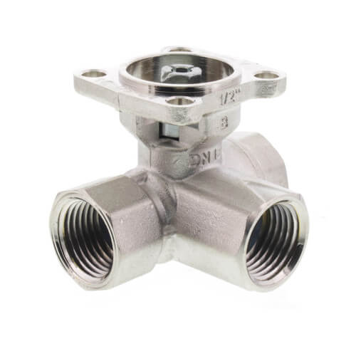 Main product image of 1/2" B3 Series, 3-Way Characterized Control Brass Valve w/ Chrome Plated Ball/Nickel Plated Stem (1.2 Cv)