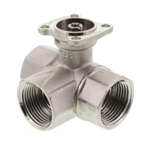 Main product image of 1" B3 Series, 3-Way Characterized Control Brass Valve w/ Stainless Steel Ball & Stem (30.0 Cv)