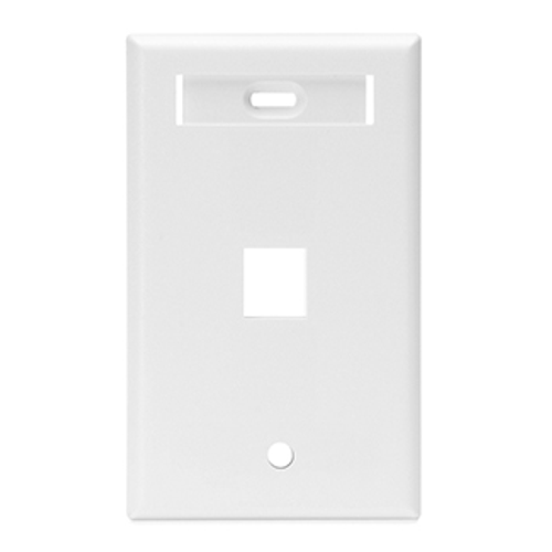 Main product image of Single-Gang Quickport, Wallplate w/ Id Window, 1-port (White)