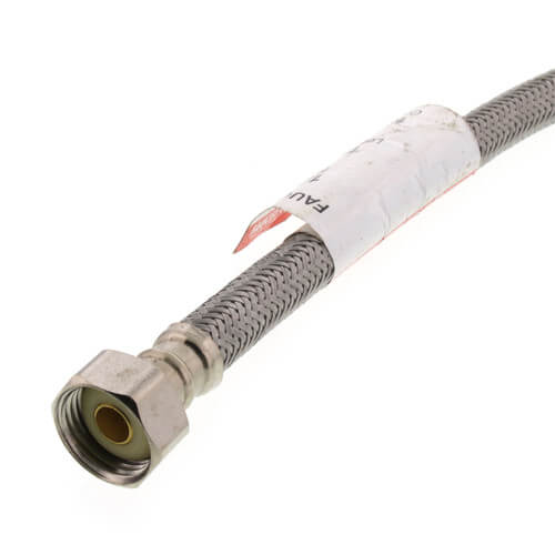 Main product image of 16" Braided Stainless Steel Hose Faucet Supply Connector (1/2" Compression x 1/2" FIP)