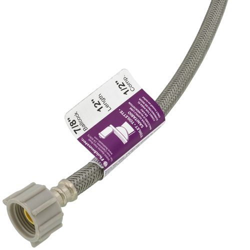 Main product image of B3T12 12" Braided Stainless Steel Hose Toilet Connector (1/2" Compression x 7/8" Ballcock)