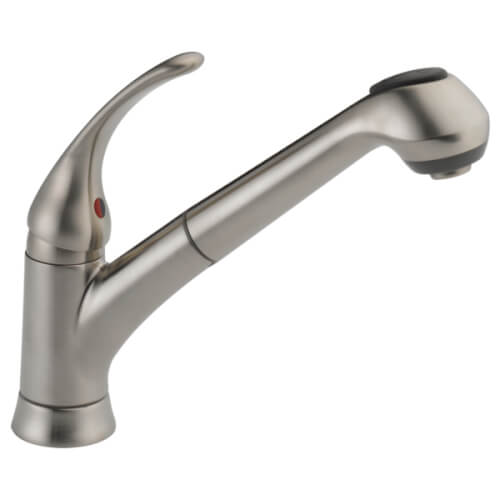 Main product image of Foundations Single Handle Pull-Out Kitchen Faucet (Stainless Steel), B4310LF-SS