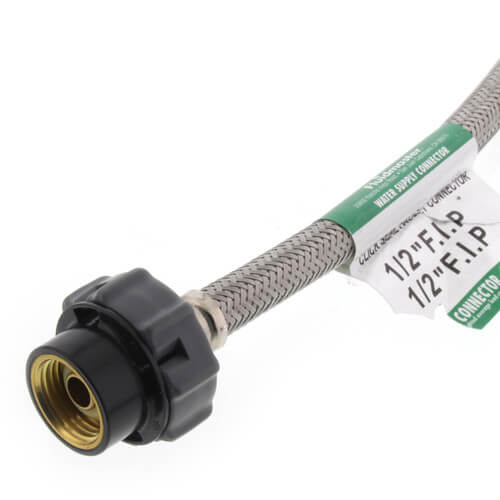 Main product image of 12" Click Seal Braided Stainless Steel Hose Faucet Connector (1/2" x 1/2" FIP)