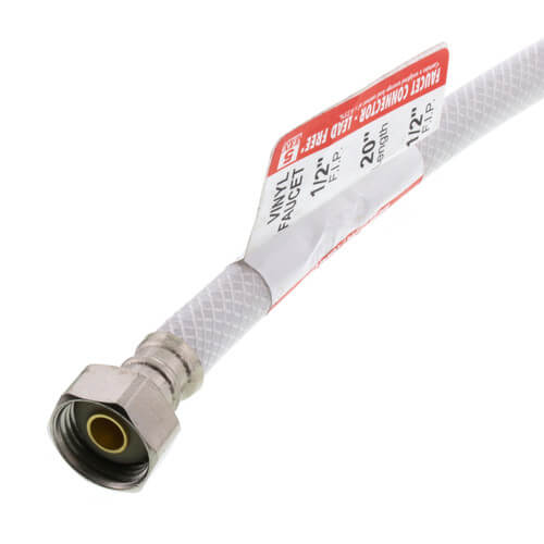 Main product image of 20" Reinforced Vinyl Braided Hose Faucet Connector (1/2" x 1/2" FIP)