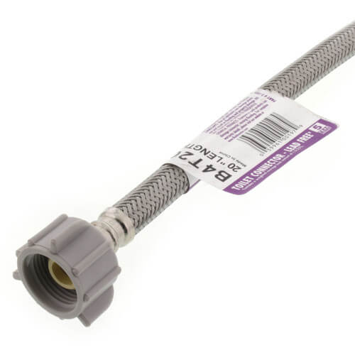 Main product image of 20" Braided Stainless Steel Toilet Supply Connector (1/2" FIP x 7/8" Ballcock)