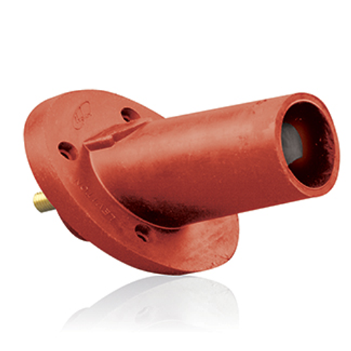 Main product image of 17 Series Male Panel Receptacle, Cam-type, 30-degree, Taper Nose, Threaded Stud, 250-750MCM, 690A (Red)