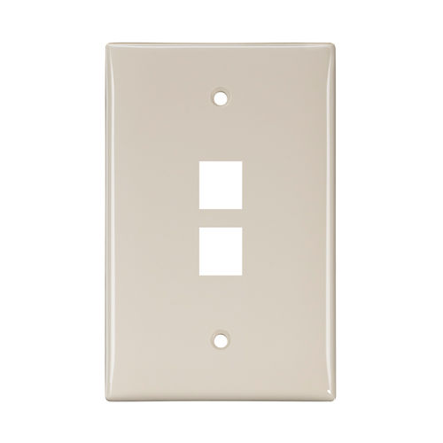 Main product image of Midsize Single-Gang Quickport, Wallplate, 2-port (Light Almond)