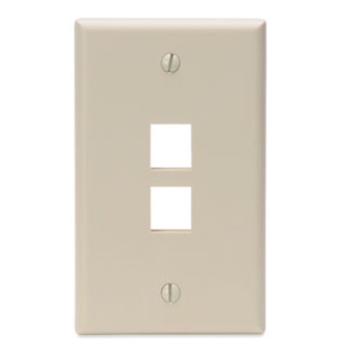 Main product image of Single-Gang Quickport, Wallplate, 2-port (Ivory)