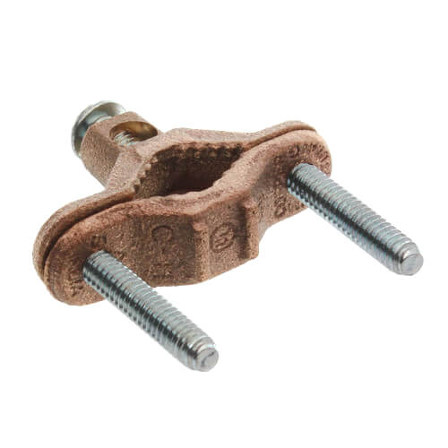 Main product image of 1/2" to 1" Bronze Ground Wire Pipe Clamp (10 to 2 AWG)