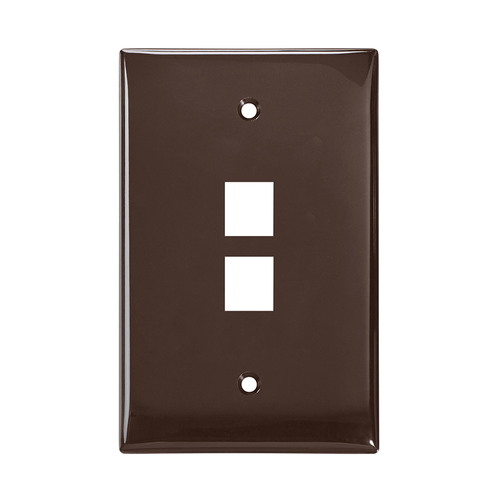 Main product image of Midsize Single-Gang Quickport, Wallplate, 2-port (Brown)
