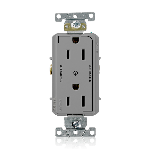Main product image of Decora Plus Duplex Receptacle, Heavy-Duty Industrial, 15A 125V 2P 3W (Gray)
