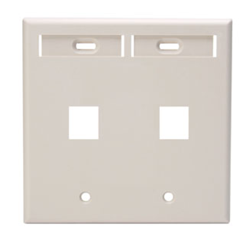 Main product image of Dual-Gang Quickport, Wallplate w/ ID Windows, 2-port (Light Almond)