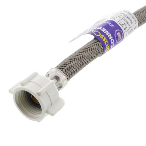 Main product image of 12" Polymer Coated Braided Hose Faucet Connector (1/2" FIP x 7/8" Ballcock)