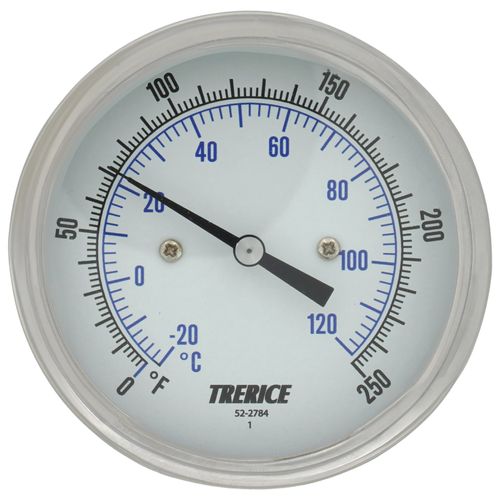 Main product image of B836, 3" Dial, 2-1/2" Adjustable Angle Bimetal Thermometer with Recal (0-Degree (F) to 250-Degree (F) & -20-Degree (C) to 120-Degree (C))