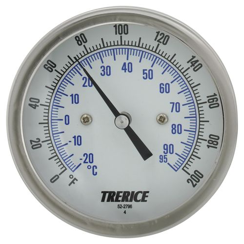 Main product image of B836, 3" Dial, 4" Adjustable Angle Bimetal Thermometer with Recal (0-Degree (F) to 200-Degree (F) & -20-Degree (C) to 95-Degree (C))