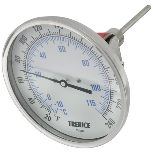 Main product image of B856, 5" Dial, 4" Adjustable Angle Bimetal Thermometer with Recal (25-Degree (F) to 125-Degree (F) & -5-Degree (C) to 50-Degree (C))
