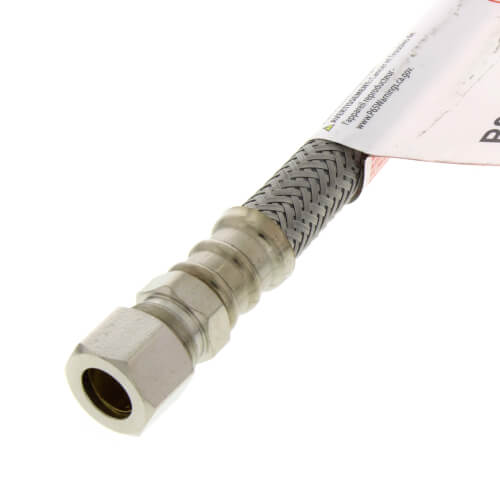 B8F12 12" Braided Stainless Steel Hose Faucet Connector (3/8" x 3/8" Compression Thread)