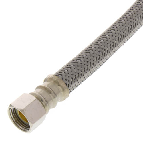 B8F12 12" Braided Stainless Steel Hose Faucet Connector (3/8" x 3/8" Compression Thread)