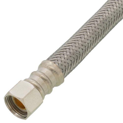 Main product image of B8F12 12" Braided Stainless Steel Hose Faucet Connector (3/8" x 3/8" Compression Thread)