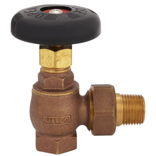 Main product image of 1/2" (FIP x Male Union) Steam Angle Radiator Valve, BARVY-0500