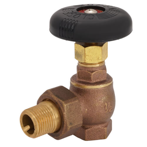 Main product image of 1/2" (FIP x Male Union) Steam Angle Radiator Valve, BARVY-0500