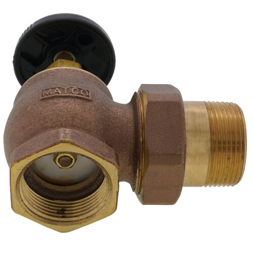 Main product image of 1-1/4" (FIP x Male Union) Steam Angle Radiator Valve, BARVY-1250