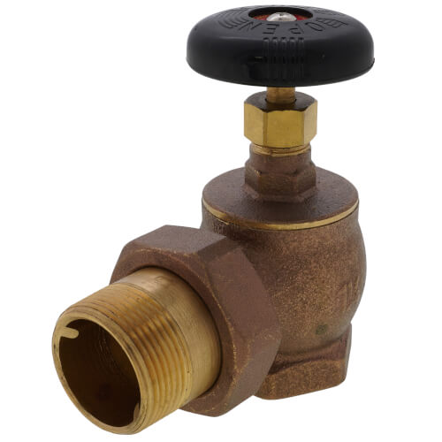 Main product image of 1-1/4" (FIP x Male Union) Steam Angle Radiator Valve, BARVY-1250