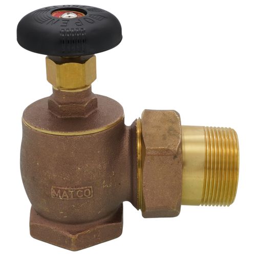 Main product image of 1-1/2" (FIP x Male Union) Steam Angle Radiator Valve, BARVY-1500
