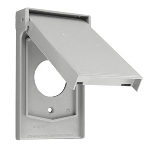 Main product image of 1-Gang Locking Weather-resistant Wallplate, Thermoplastic Nylon (Gray)