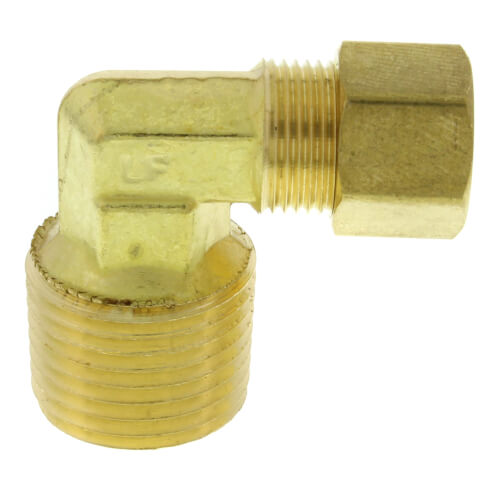 Main product image of 3/8" OD x 1/2" MIP Brass Compression Elbow, Lead Free