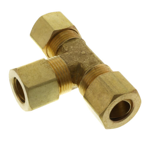 3/8" OD Brass Compression Tee, Lead Free