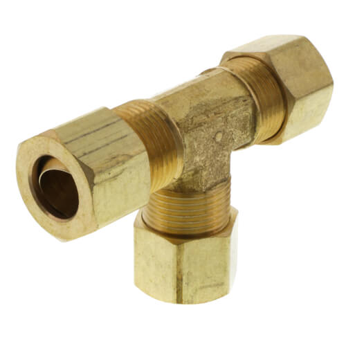 3/8" OD Brass Compression Tee, Lead Free
