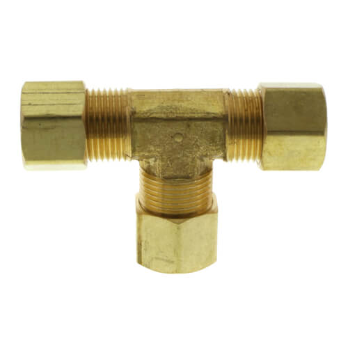 3/8" OD Brass Compression Tee, Lead Free