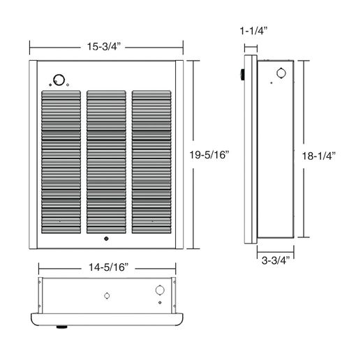 Main product image of FRA Series Commercial Fan Forced Large Wall Heater (1500 Watts - 120V) (Northern White), FRA1512F
