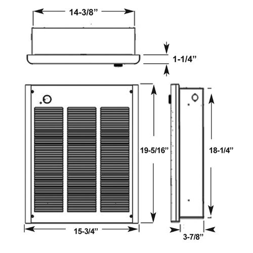 Main product image of VFK Commercial Fan Forced Electric Wall Heater (4800/3600 Watts - 240/208V), VFK484F