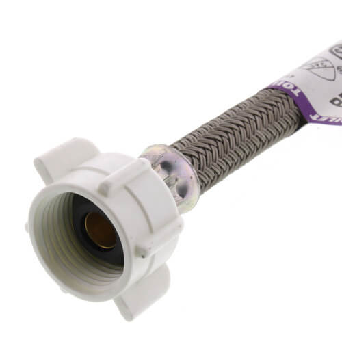 Main product image of 12" Polymer Coated Braided Hose Toilet Adapter (3/8" Flare x 7/8" Ballcock)