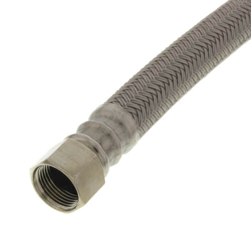 Main product image of 20" Polymer Coated Braided Hose Faucet Connector (3/8" Flare x 1/2" FIP)