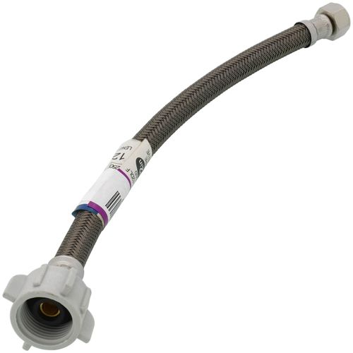 Main product image of 12" Polymer Coated Braided Hose Toilet Adapter (1/2" Flare x 7/8" Ballcock)