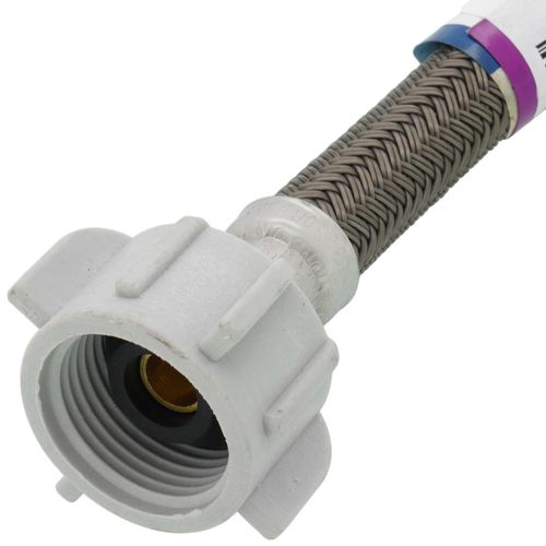 Main product image of 12" Polymer Coated Braided Hose Toilet Adapter (1/2" Flare x 7/8" Ballcock)