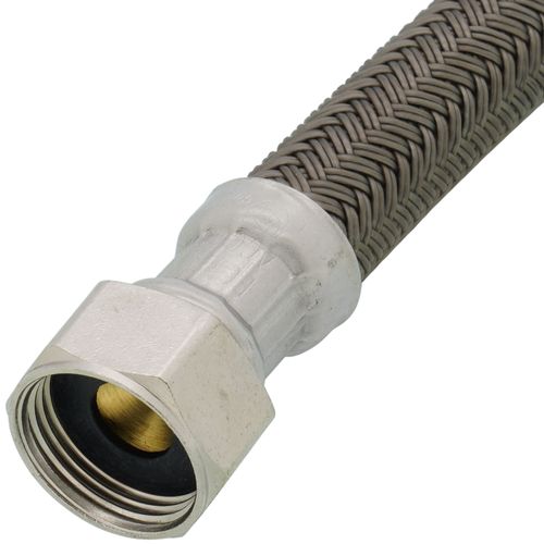Main product image of 12" Polymer Coated Braided Hose Toilet Adapter (1/2" Flare x 7/8" Ballcock)