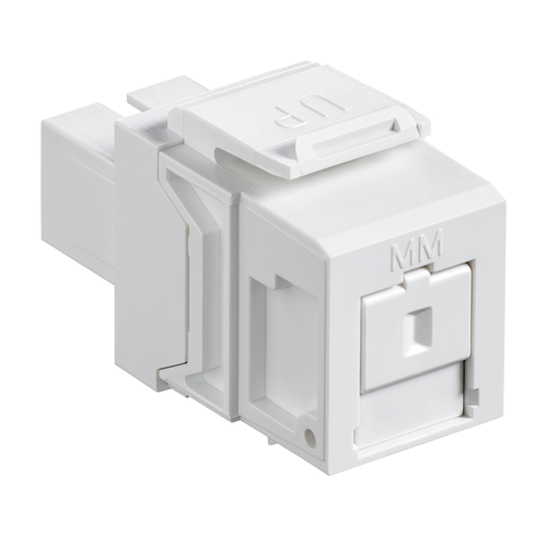 Main product image of Quickport, Multimode Simplex Sc Fiber Optic Adapter Module, Phosphor Bronze Sleeve (White)