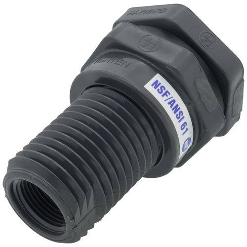 Main product image of 3/4" PVC Bulkhead Fitting w/ EPDM Gasket (Socket x Thread)