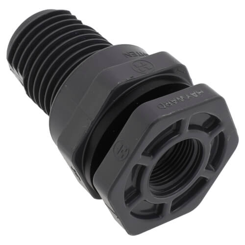 Main product image of 3/4" PVC Bulkhead Fitting w/ EPDM Gasket (Thread x Thread)