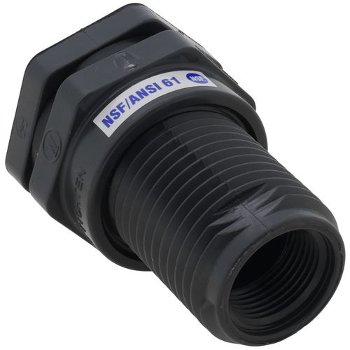 Main product image of 1" PVC Bulkhead Fitting w/ EPDM Gasket (Socket x Thread)
